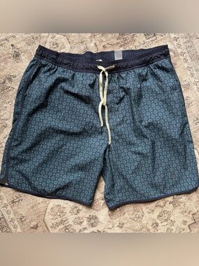 Fair Harbor Printed Swim Trunks – Navy Geo Print – Men’s XXXL